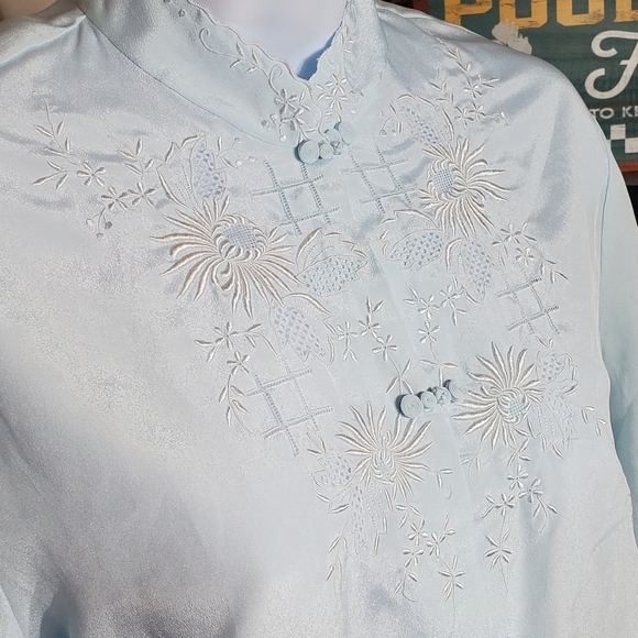 Vintage Daffodil Hand Embroidered Blouse XL - Picture 3 of 6